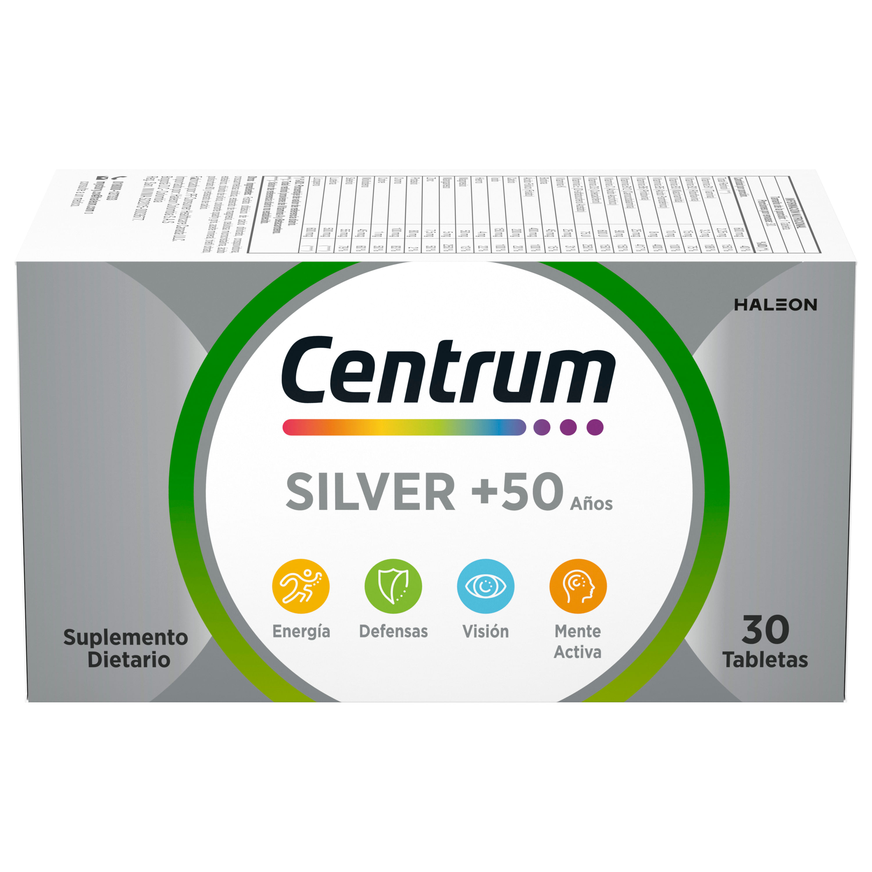Centrum Silver + 50 Años Energía y Defensas x 30 Tabs